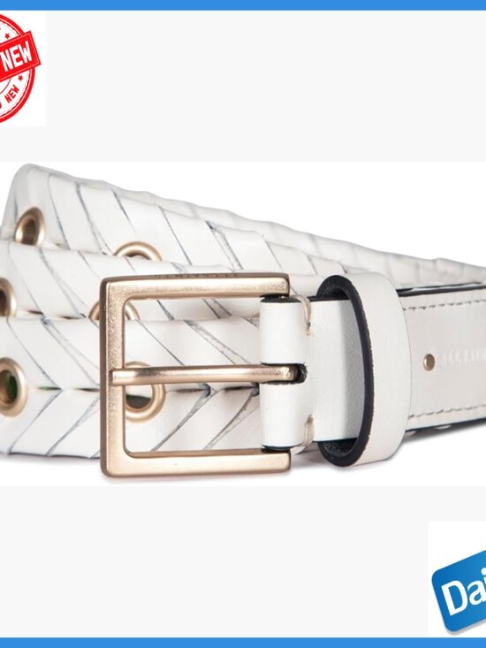 Leather Woven Belt Gold Buckle Adjustable Sizing Women\'s Accessory main image 5